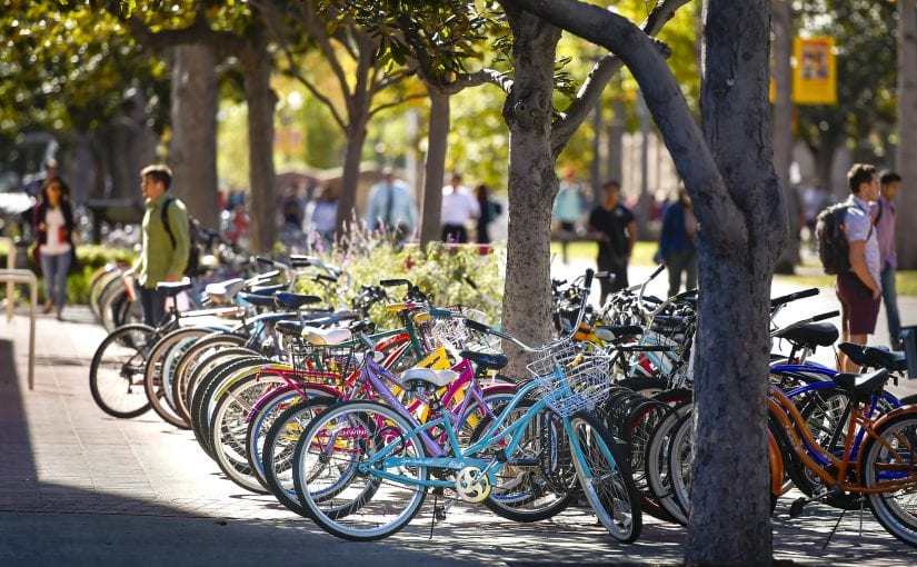 Image of bikes on campus
